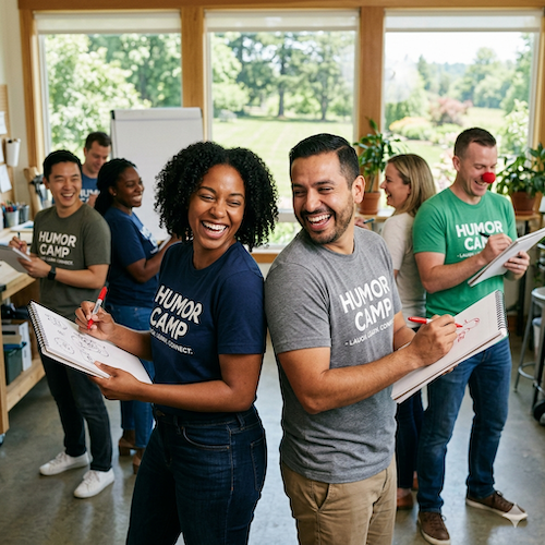 Humor Camp participants laughing